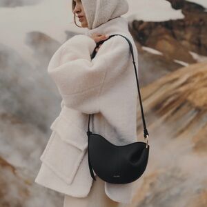 Authenic NWT Polène Tonca Black Leather Shoulder Bag